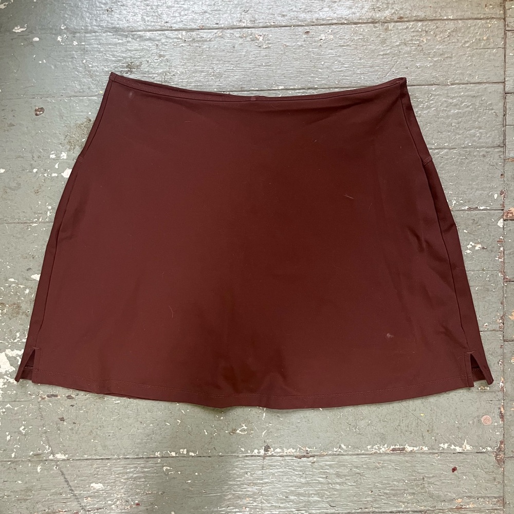 Girlfriend Collective Brown A-Line Mini Skirt